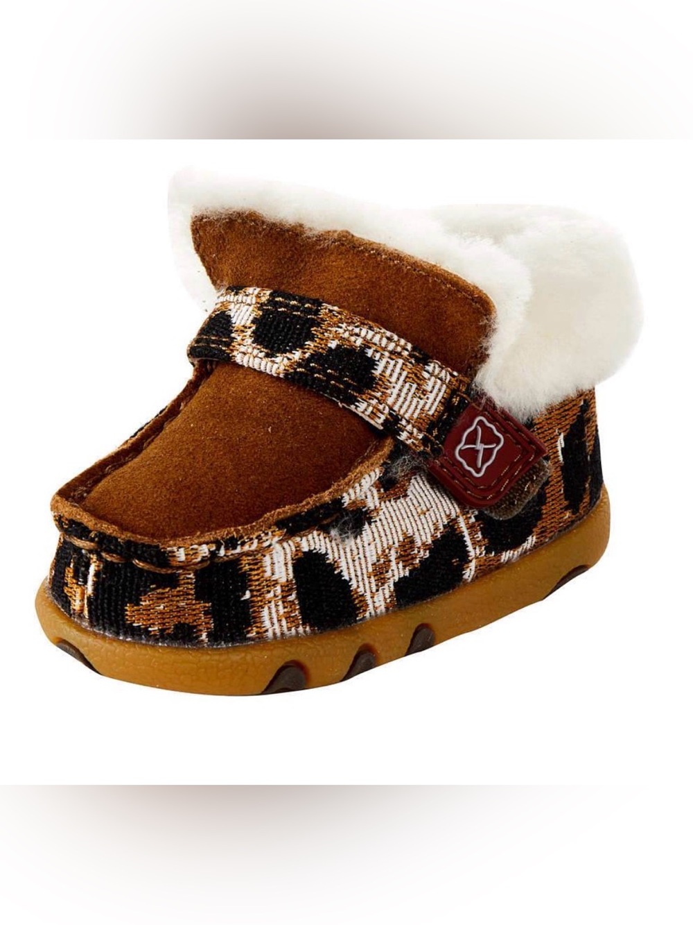 NWOT- TWISTED X INFANT LEOPARD PRINT SHERPA LINED DRIVING MOC